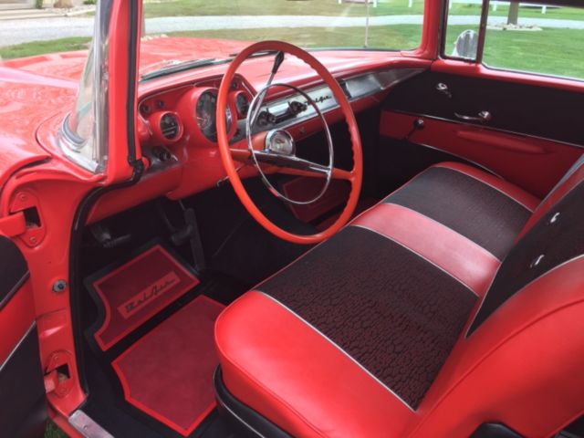 1957 Red and Black Chevrolet Bel Air/150/210 2 Door Hardtop