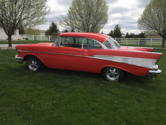 1957 Red and Black Chevrolet Bel Air/150/210 2 Door Hardtop
