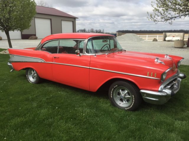 1957 Red and Black Chevrolet Bel Air/150/210 2 Door Hardtop