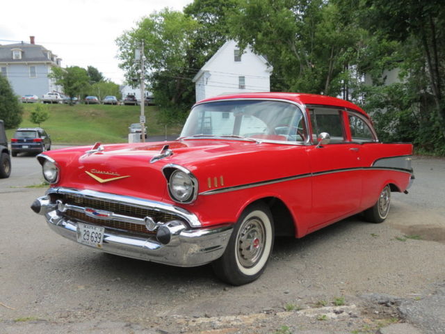 1957 Red Chevrolet Bel Air/150/210 Coupe