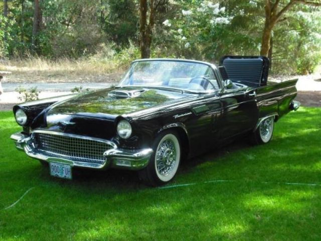 1957 Black Ford Thunderbird Convertible