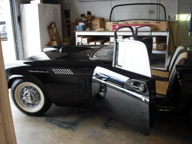1957 Black Ford Thunderbird Convertible