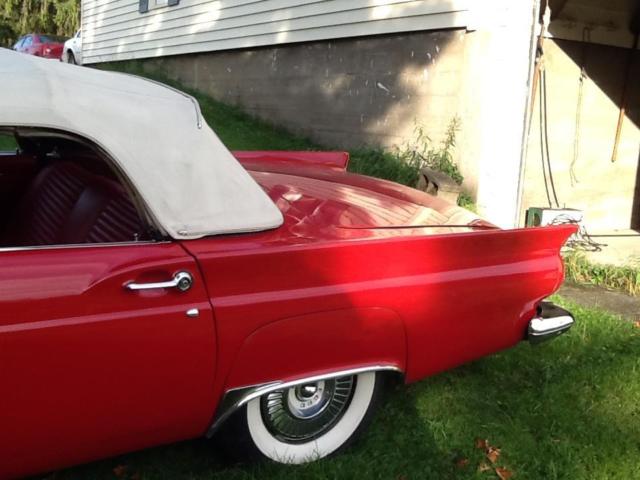 1957 Dark Rose Ford Thunderbird Convertible