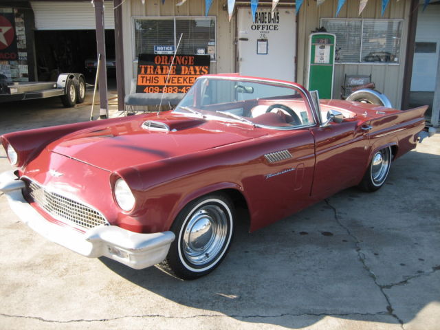 1957 Red Ford Thunderbird Convertible