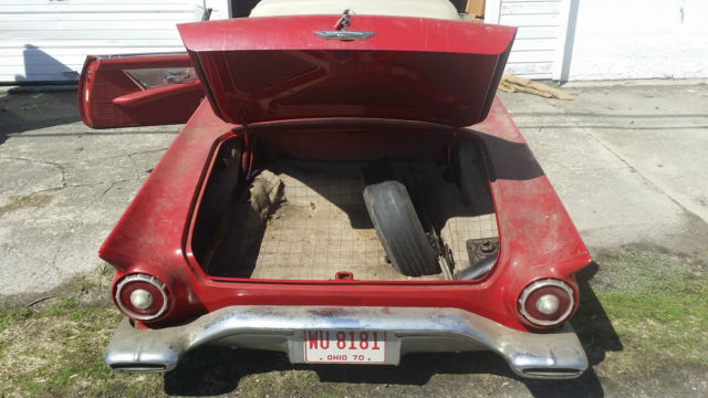 1957 Red Ford Thunderbird Convertible