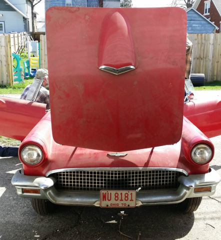 1957 Red Ford Thunderbird Convertible