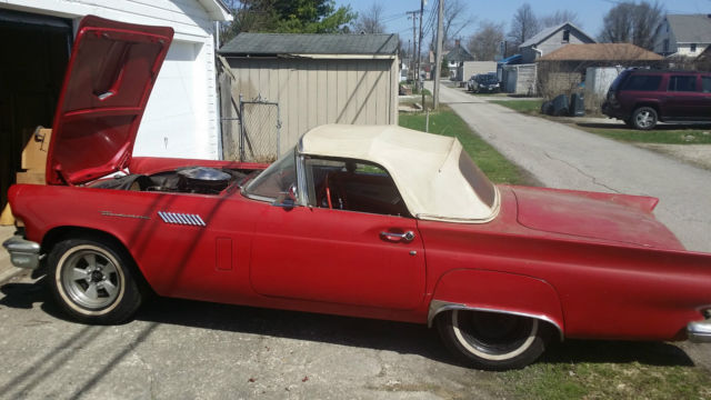 1957 Red Ford Thunderbird Convertible