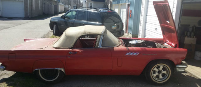1957 Red Ford Thunderbird Convertible