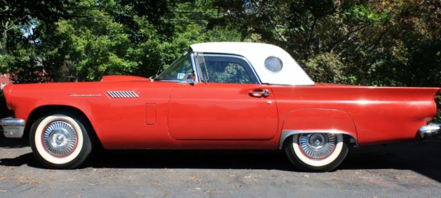 1957 Red Ford Thunderbird Convertible hard top
