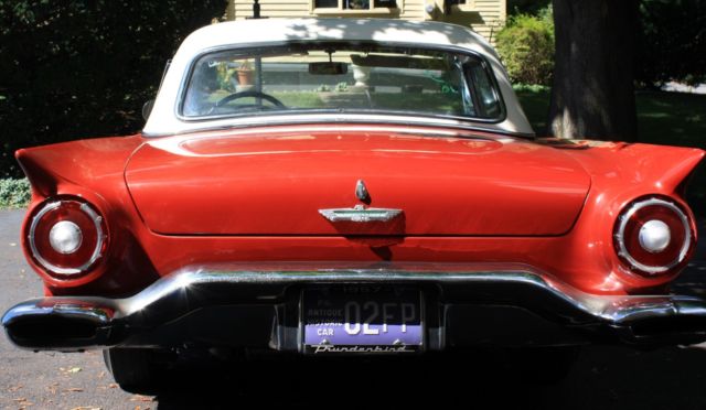 1957 Red Ford Thunderbird Convertible hard top