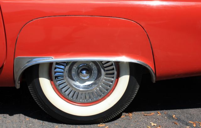 1957 Red Ford Thunderbird Convertible hard top