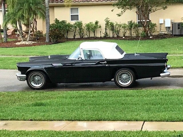 1957 Black Ford Thunderbird 2 door covertable