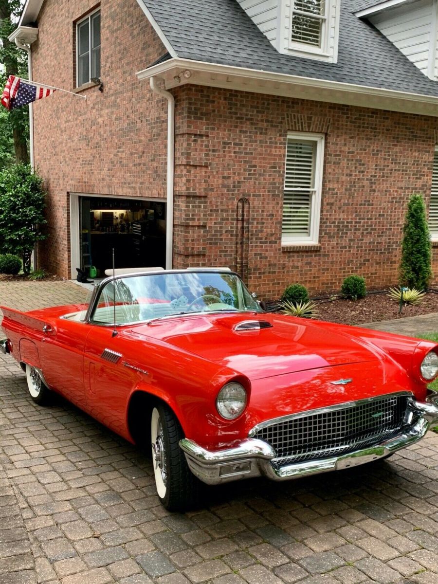 1957 Red Ford Thunderbird Convertible