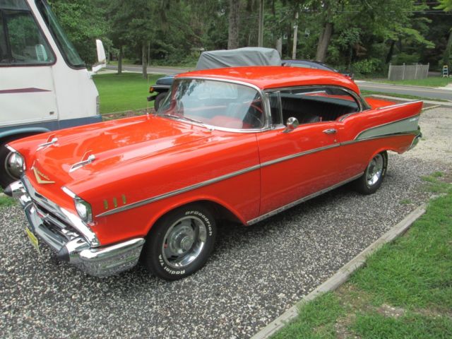 1957 Orange Chevrolet Bel Air/150/210 hardtop