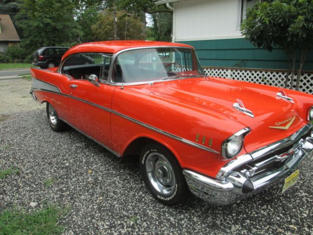1957 Orange Chevrolet Bel Air/150/210 hardtop