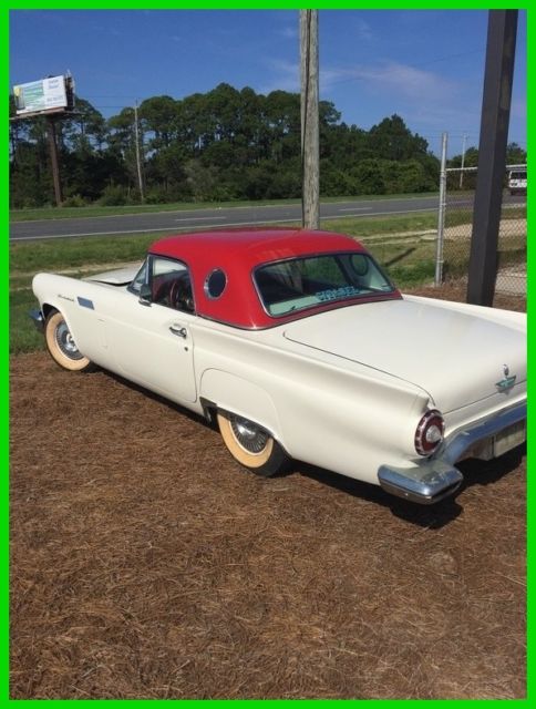 1957 White Ford Thunderbird Convertible