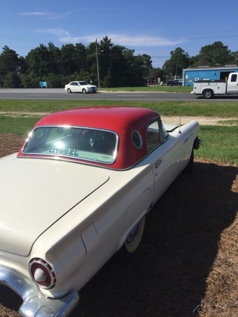 1957 White Ford Thunderbird Convertible
