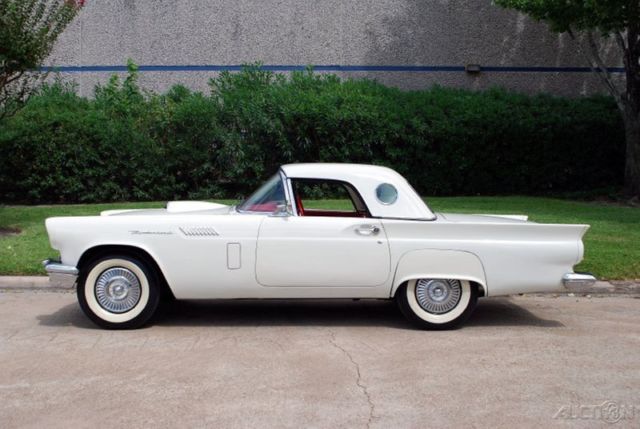 1957 White Ford Thunderbird Convertible