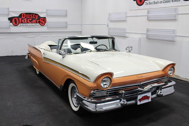 1957 White Ford Fairlane Convertible