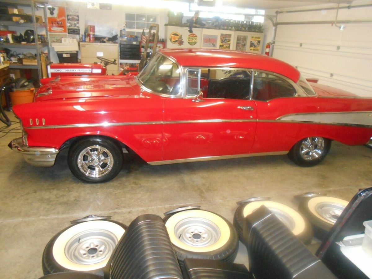 1957 Red Chevrolet Bel Air/150/210 Coupe