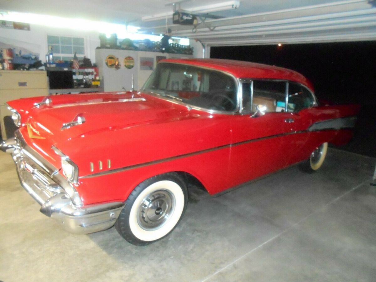 1957 Red Chevrolet Bel Air/150/210 Coupe