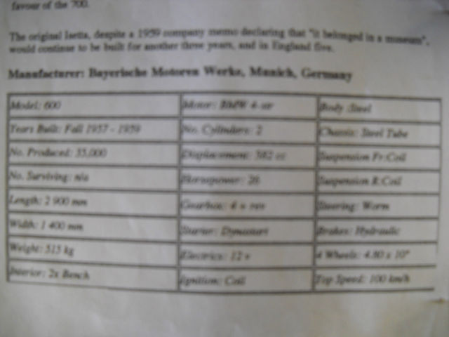 1958 Yellow BMW Other Limousine