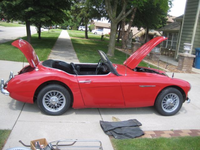 1958 RED Austin Healey Roadster Convertible