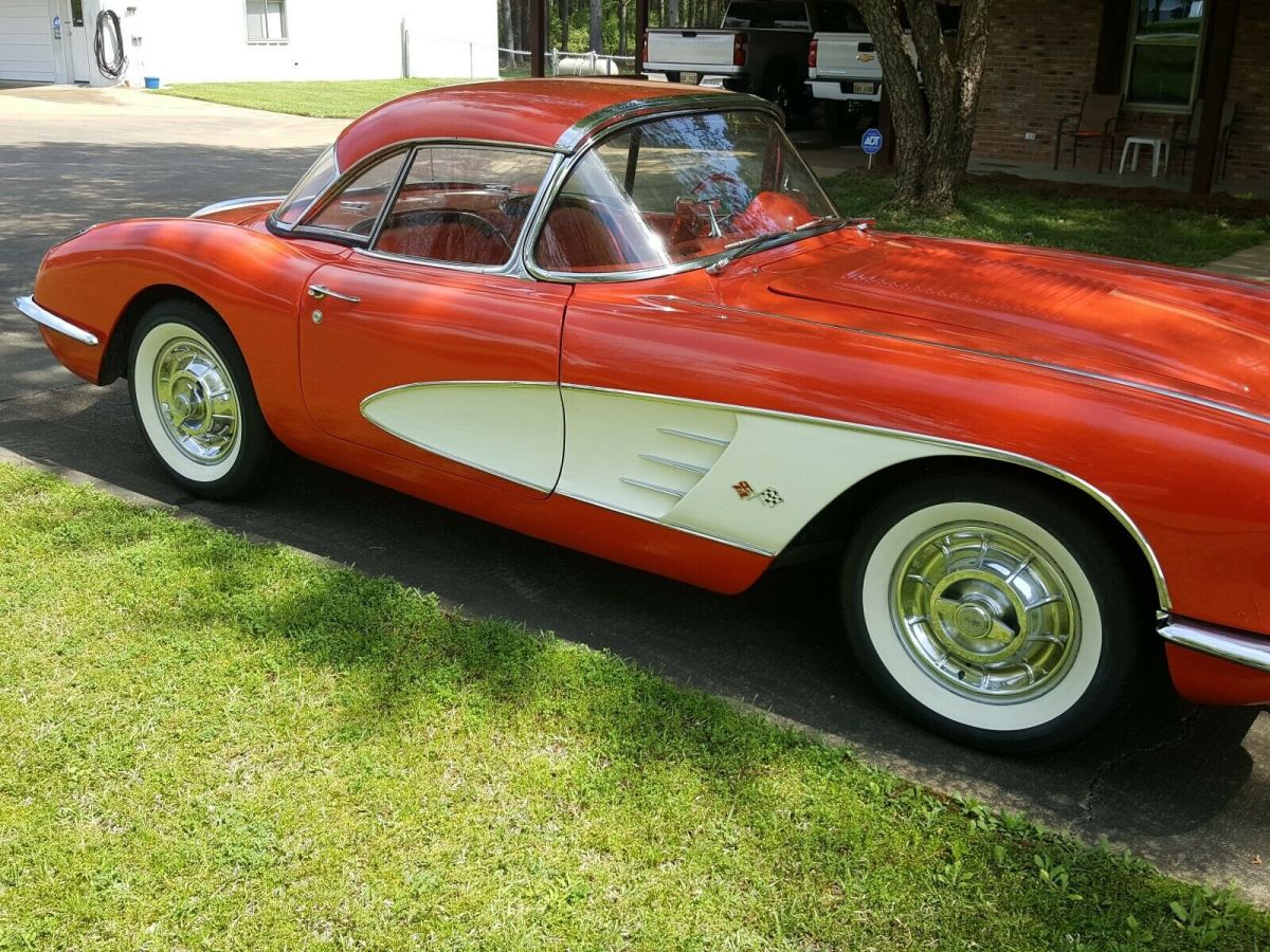 1958 Red Chevrolet Corvette Convertible
