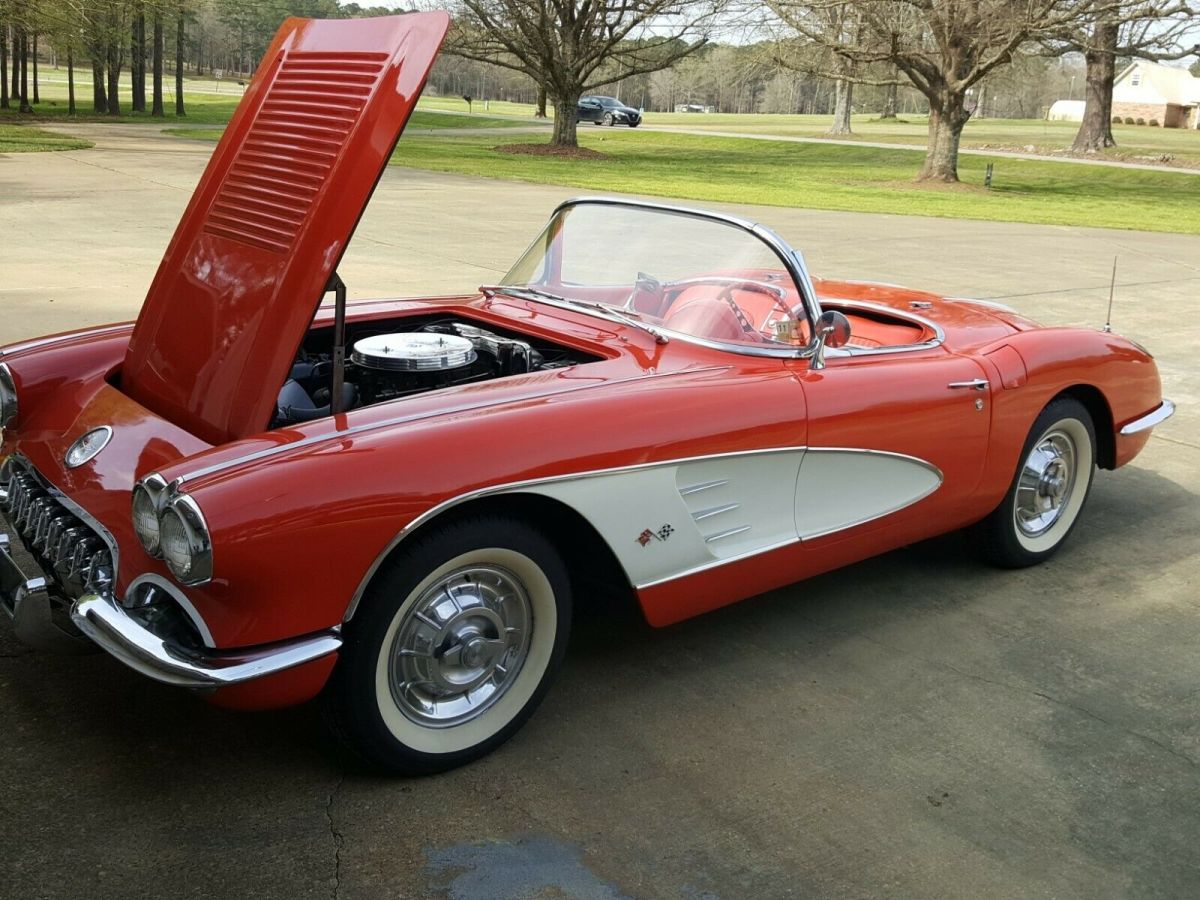 1958 Red Chevrolet Corvette Convertible