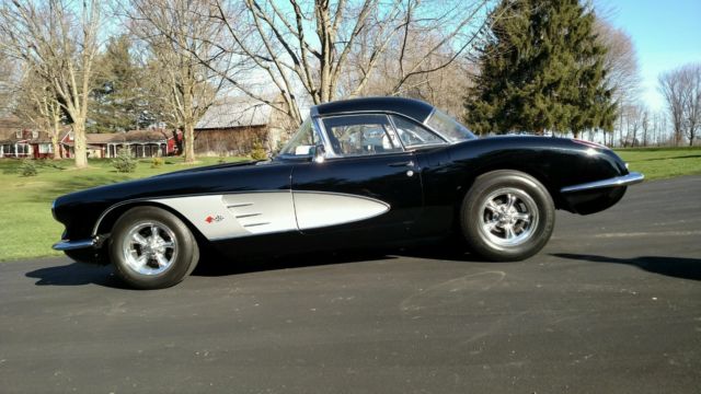 1958 Black Chevrolet Corvette Convertible