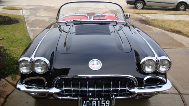 1958 Black Chevrolet Corvette Convertible