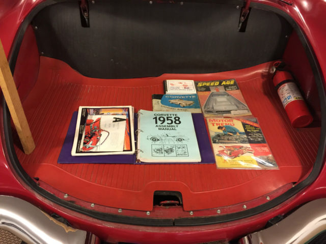 1958 red and white Chevrolet Corvette convertible