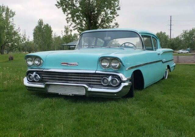 1958 Blue Chevrolet Del Ray Coupe