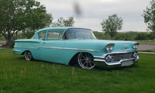 1958 Blue Chevrolet Del Ray Coupe