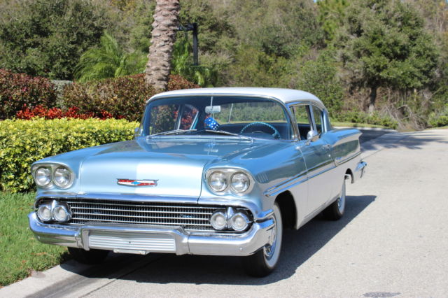 1958 Blue Chevrolet Impala Sedan