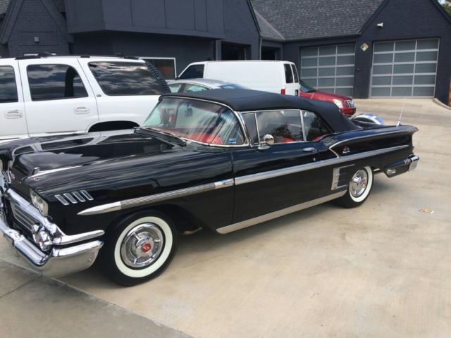 1958 Black Chevrolet Impala Convertible