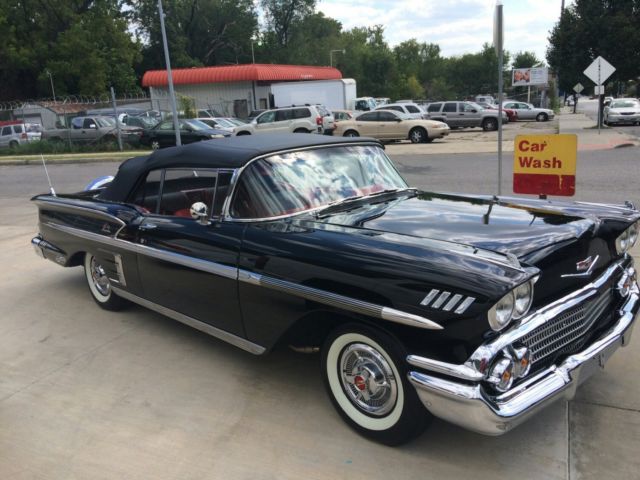 1958 Black Chevrolet Impala Convertible