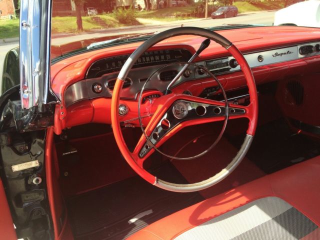 1958 Black Chevrolet Impala Convertible