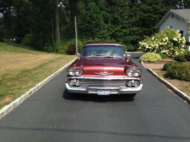 1958 Burgundy & White 2 Tone Chevrolet Bel Air/150/210