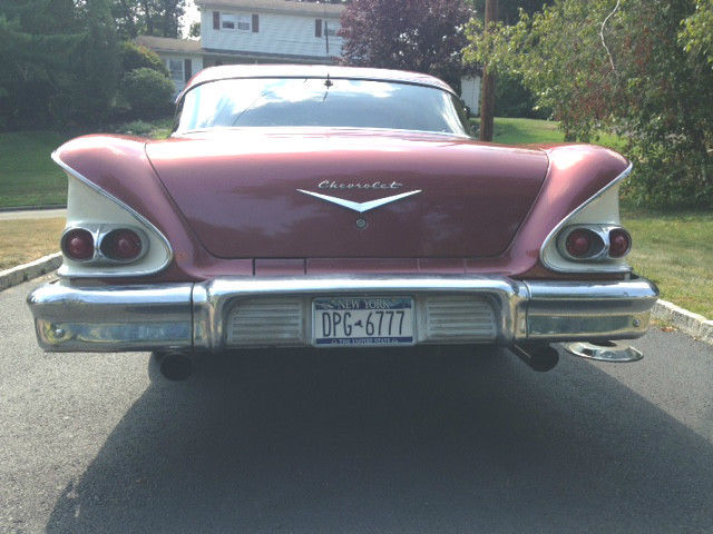 1958 Burgundy & White 2 Tone Chevrolet Bel Air/150/210