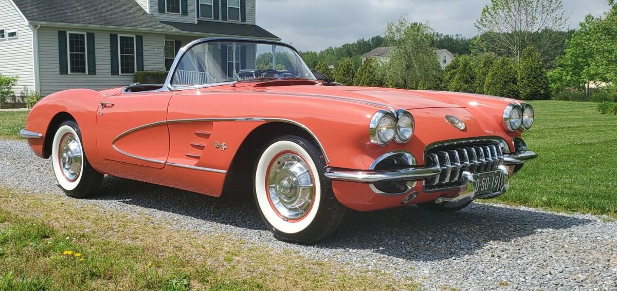 1958 Red Chevrolet Corvette Convertible