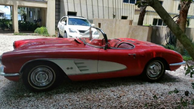 1958 Red Chevrolet Corvette