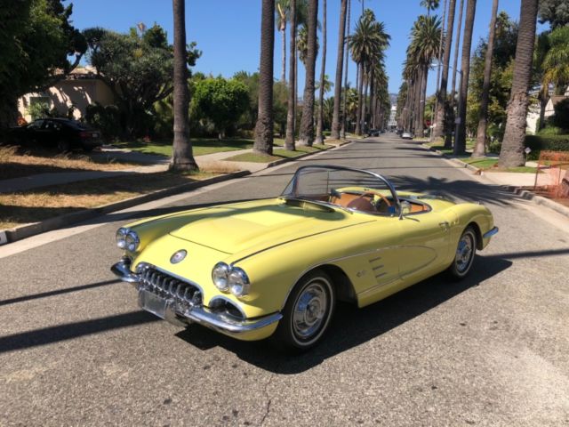1958 Yellow Chevrolet Corvette Convertible