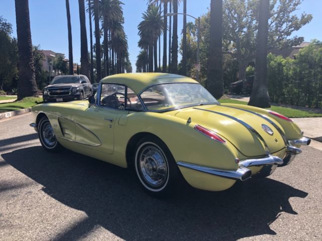 1958 Yellow Chevrolet Corvette Convertible