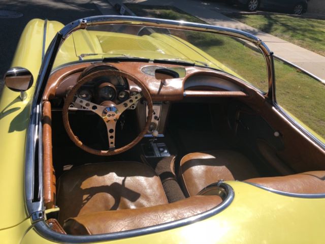 1958 Yellow Chevrolet Corvette Convertible