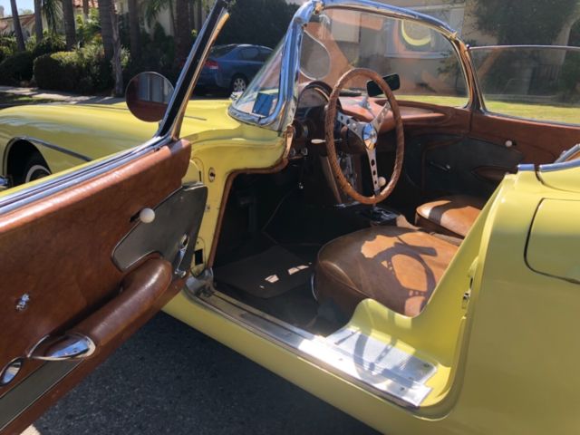 1958 Yellow Chevrolet Corvette Convertible