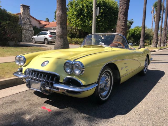 1958 Yellow Chevrolet Corvette Convertible