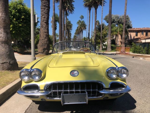 1958 Yellow Chevrolet Corvette Convertible