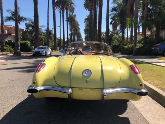 1958 Yellow Chevrolet Corvette Convertible