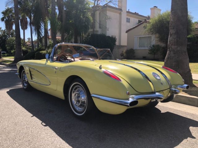 1958 Yellow Chevrolet Corvette Convertible
